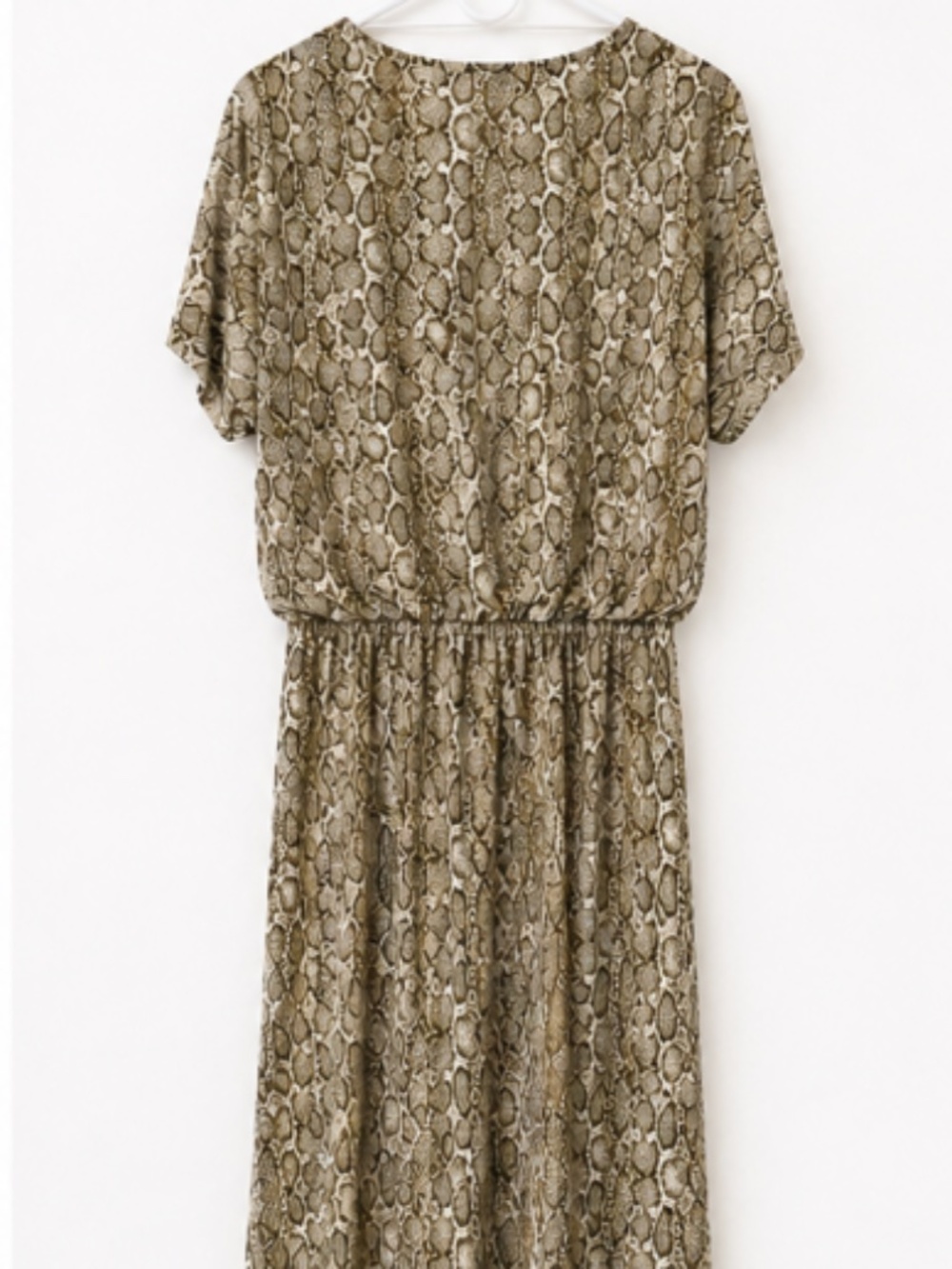 Snake print maxi short sleeve dress - Picture 3 of 4